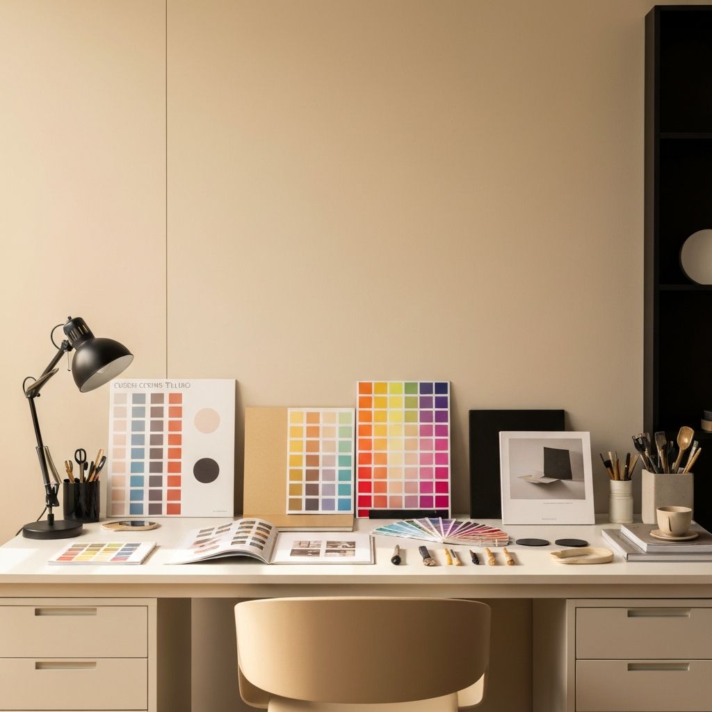 Kurtez Creative Lab studio — modern creative workspace with design tools